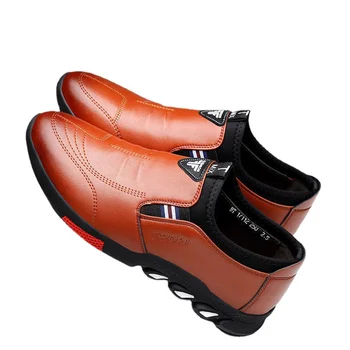 J56 deri ayakkabı erkek Yeni Sonbahar gündelik erkek ayakkabısı Kore Baskı İngiliz erkek ayakkabıları Bir Pedal Mokasen Rahat iş ayakkabısı