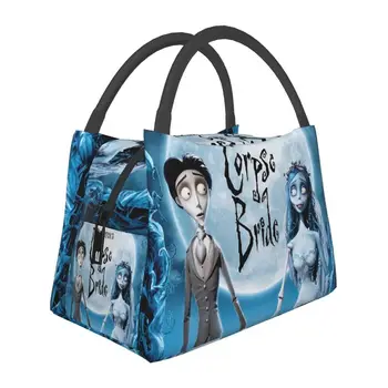 Jack Sally Kafatası Cadılar Bayramı Yalıtımlı Öğle Yemeği Çantası Kadınlar için Taşınabilir Tim Burton Noel Korku Filmi Soğutucu Termal yemek taşıma çantası