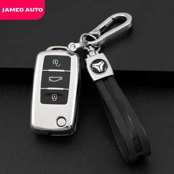 Jameo Oto Tpu Araba Anahtarı Durum Kapak için VW Volkswagen Polo Tiguan Passat B5 B6 B7 Golf 4 5 6 MK6 Jetta Lavida Skoda Octavia için