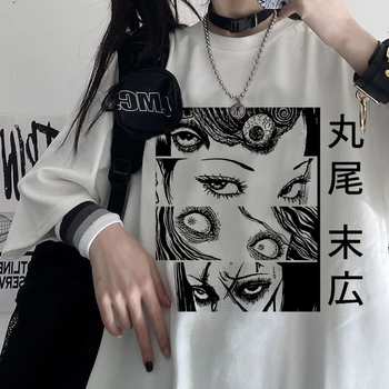 Japon Anime Kakegurui hip hop T Gömlek Yaz Üst Tees Kadın Serin Streetwear Seksi Tişört Harajuku büyük Boy tişört