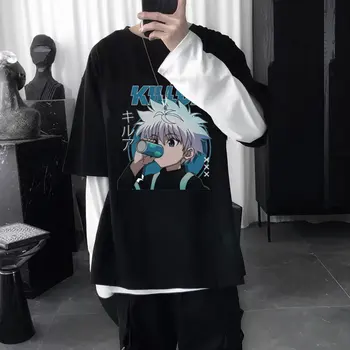 Japon animesi T Shirt Hunter X Hunter Killua Zoldyck T-shirt Erkek Kadın Moda Kurapika 90s Tshirt Hisoka T Shirt Adam Tees