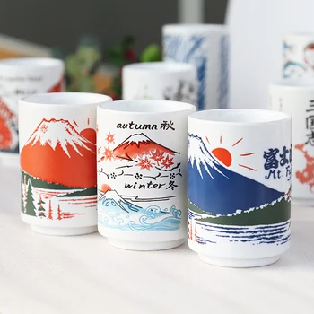 Japon Gösterim Seramik Kupalar 300 ml Çay Şarap Suşi Aşkına Fincan Komik Aile Restoran Dekorasyon seyahat hediyesi Arkadaşlar için
