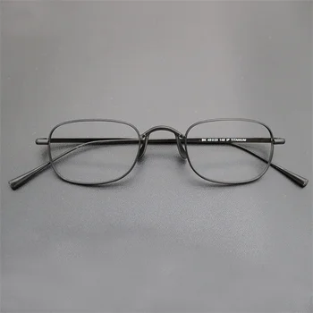 Japon Kare El Yapımı Hafif Gözlük Küçük Çerçeve kadınlar için Mavi Engelleme Gözlük Erkek Gözlük Titanyum oculos de gri