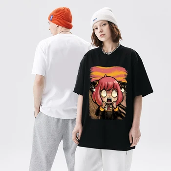 Japonya Anime Casus X Aile Anya Forger T-Shirt Erkek Kadın kısa kollu tişört Harajuku Büyük Boy T Shirt Moda Streetwear Tees