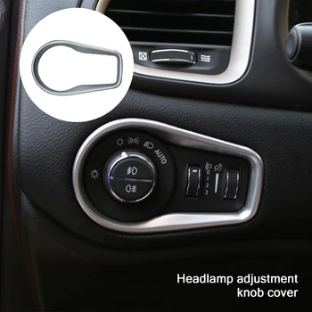 Jeep Renegade 2013-2019 için Far Ayar Düğmesi krom çerçeve İç Mat Dekorasyon Oto Aksesuarları Araba Styling