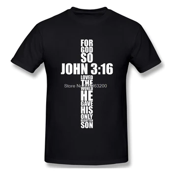 John 3 16 Hıristiyan Çapraz Dini İncil Ayet Hediyeler Tshirt Erkek T Shirt Kadın Harajuku Streetwear