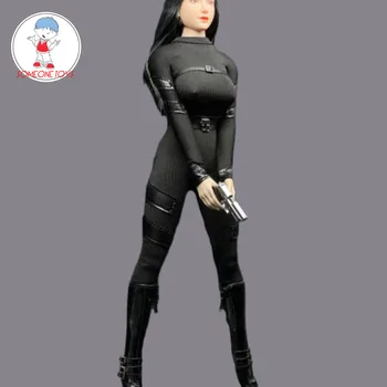 Jıaou doll 1/6 Ölçekli Kadın Ajan siyah bodysuit sıkı sneak cosplay savaş Onesie 12 inç kadın asker figürü phicen