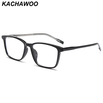 Kachawoo TR90 ınce çerçeve kare gözlük erkekler siyah kahverengi gri asetat gözlük çerçeveleri kadınlar optik göz aşınma unisex dekorasyon