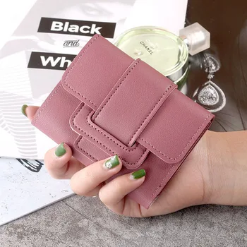 Kadın Cüzdan Renkli Kısa Kadın Çanta Moda Kredi kartlıklı cüzdan Kılıf PU deri bozuk para cüzdanı 2022 Para kart çantası