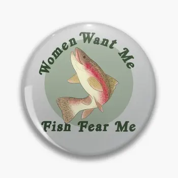 Kadın Istiyorum Balık Korku Bana Yumuşak Düğme Pin Takı Yaka Pin kadın kıyafetleri Yaka Şapka Dekor Broş Komik Sevgilisi Yaratıcı Karikatür