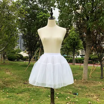 Kadın Lolita Cosplay Jüpon Cancan Kabarık Etek Tutu 45CM Katmanlı Kemiksiz Örgü Kombinezon Altında düğün elbisesi Jüpon