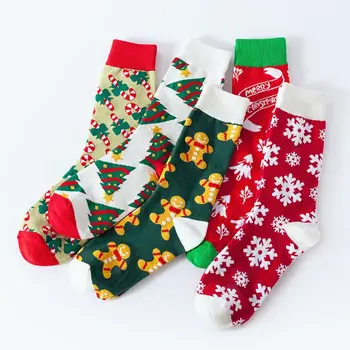 Kadın Noel Çorap Pamuk Karikatür Çam Ağacı Sevimli Noel Baba Geyik Kar komik çorap Kış Harajuku Mutlu Yeni Yıl Hediye