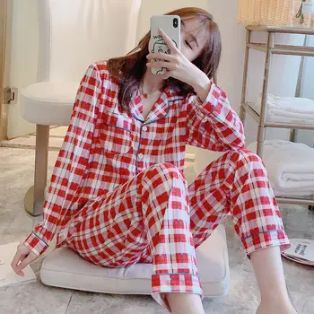 Kadın Pijama Seti İpek Pijama Ekose Ev Giyim İç Çamaşırı Seksi Pijama Gecelik Artı Boyutu İç Çamaşırı Pantolon Takım Elbise kadın Takım Elbise