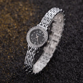 Kadın Saatler Yuvarlak Subdial Gümüş Casual Saatı Moda Bayanlar Romantik Basit quartz saat Kızlar Relogio Feminino