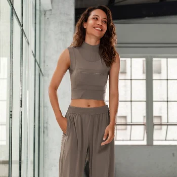 Kadın Spor Darbeye Dayanıklı Sutyen Spor Eğlence Gevşek Pantolon Koşu Yoga Spor Giyim Takım Elbise