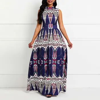 Kadın Uzun Maxi 2021 Yeni Afrika Elbiseler Gevşek Uzun Elbise Kadınlar İçin Afrika Elbise Moda Kolsuz Dashiki Afrika Elbise