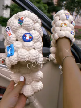Kadın Yaz Marka Lüks Kabarcık Topu Slaytlar Moda Bahçe Takunya Takılar EVA Tabanı Komik Terlik plaj sandaletleri Büyük Boy