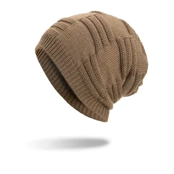 Kadın Örgü bere Şapka ile Faux Kürk Kış Şapka için Kadın Erkek Yumuşak Sıcak Unisex Kaflı Beanies