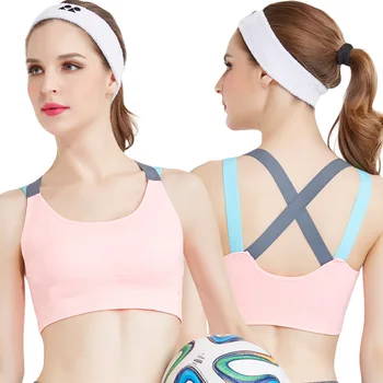 Kadınlar İçin spor Sütyen Tankı Kırpılmış Üstleri Spor Spor Giyim Spor Yoga Koşu Dikişsiz Bardak Çapraz Sapanlar Kemiksiz