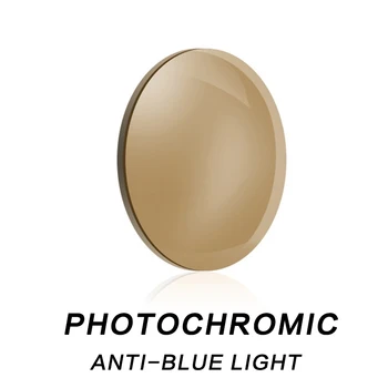 Kahverengi kaliteli Anti mavi ışık ışınları fotokromik 1.56 1.67 reçete CR-39 reçine asferik gözlük lensler miyopi Lens