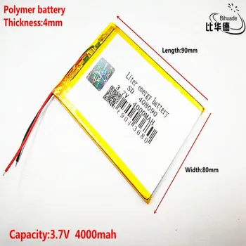Kaliteli 3.7 V,4000mAh 408090 Polimer lityum iyon / li-ion pil tablet pc için BANKASI, GPS, mp3, mp4