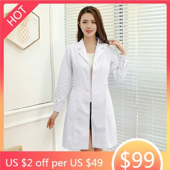 Kalınlaşma sonbahar ve kış bayanlar Beyaz ceket laboratuvar önlüğü bilim laboratuvar önlüğü güzellik salonSlim üniforma giyim