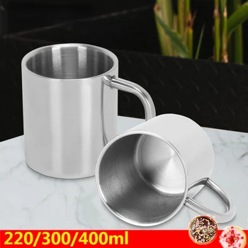 Kalınlaşmış Çift katmanlı Paslanmaz çelik kahve çay bardağı kulakları ile ısı yalıtımı ve Anti-haşlanma bira çay suyu içme bardağı