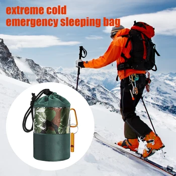 Kamuflaj Su Geçirmez Acil Uyku Tulumu 210 * 90cm Taşınabilir Sıcaklık Survival Kamp Yeniden Kullanılabilir, Orijinal saklama çantası