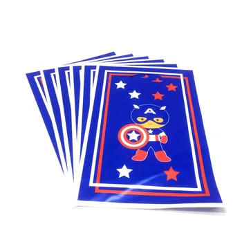Kaptan Amerika Tema 6 adet / grup Plastik hediye keseleri Çocuk Doğum Günü Partisi Yağma Çanta Malzemeleri Marvel Tema atıştırmalık paketi Dekorasyon