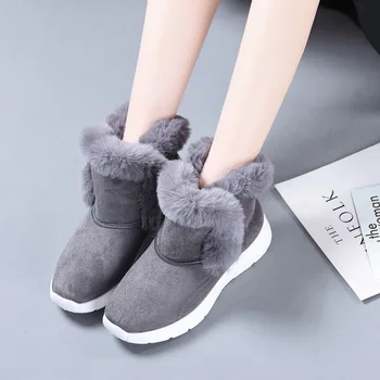 Kar Botları Kadın 2022 Kış Yeni Moda pamuklu ayakkabılar Kadın Artı Kadife Kalın Sıcak Ekmek Ayakkabı Bayanlar Kısa tüp Pamuklu Botlar