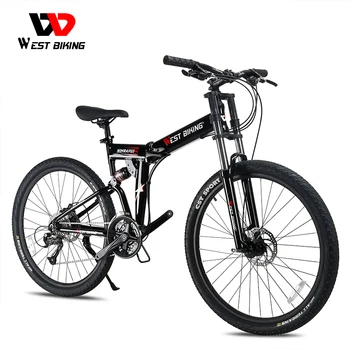 Katlanabilir 27.5 İnç Dağ Bisikleti 27 Hız Çift Şok Emme Erkekler Kadınlar Bisiklet Mekanik Disk Frenler BMX MTB Bisiklet