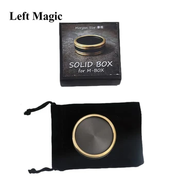 Katı Kutu M-Box (Morgan Dolar Boyutu) sihirli Hileler Hiçbir kapak Morgan Sikke Görünür Ufuk Magia Yakın Çekim Yanılsama Hile