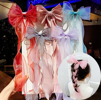 Kaçınılmaz Şerit Yaylar saç tokası Çocuk Kız Bebek Prenses Peri Firkete Tokalarım saç aksesuarları Şapkalar Klipler Kore