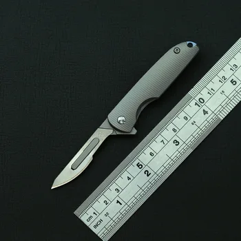 KBTOOL unboxing neşter katlanır bıçak titanyum kolu taşınabilir açık survival cep rulman bıçaklar çok fonksiyonlu EDC araçları