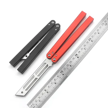 Kelebek Eğitmen Bıçak Triton 420 Bıçak Kanal alüminyum sap Burç Sistemi Jilt EDC Cep Ücretsiz sallanan Bıçak