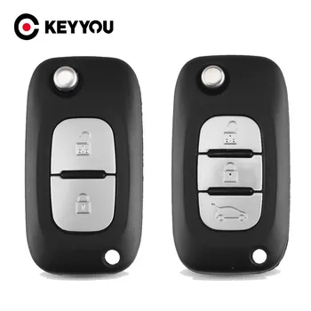 KEYYOU 2/3 Düğmeler flip Katlanır Uzaktan Anahtar Kabuk renault kılıfı Clio Megane Kangoo Modu Fob Araba Anahtarı Durum Kapak