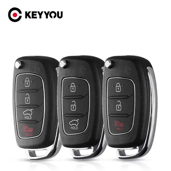 KEYYOU 3 4 Düğmeler Akıllı Uzaktan Araba Anahtarı Kabuk Durumda Hyundai Oto Araba Anahtarı Kabuk Değiştirme Anahtarsız Kılıf