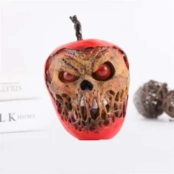 Kişilik Dekorasyon Mahkemesi Ölü Kafatası Kırmızı Elma Reçine Craftwork Figürler Heykeli Yaratıcı Cadılar Bayramı Özel Hediye