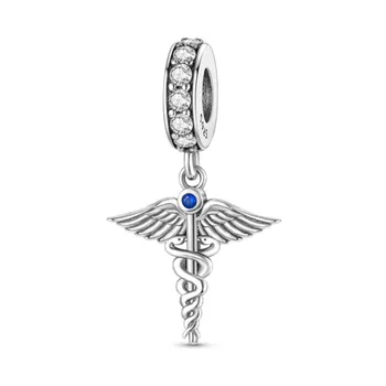 Klasik Melek Kutsal Kılıç Kolye 925 Ayar Gümüş Boncuk Charm Fit Pandora Orijinal Bilezik Kadınlar DIY Takı Hediye