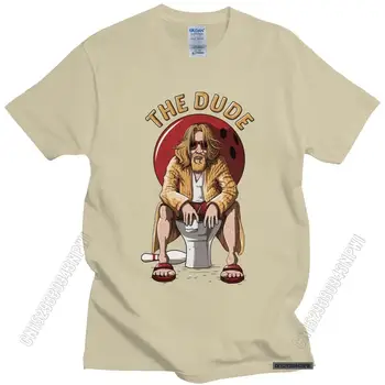 Komik Büyük Lebowski T Shirt Erkek Saf Pamuk Dostum Tee Yuvarlak Boyun O-Boyun Grafik Tshirt Film T-Shirt Elbise Merch