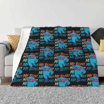 Komik Mr Beast Oyun Battaniye Polar Sonbahar / Kış Taşınabilir Süper Sıcak Atmak Battaniye Yatak Açık Yatak Atar