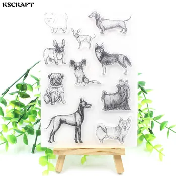 KSCRAFT Pet Köpek Şeffaf Şeffaf Silikon Pullar DIY Scrapbooking/Kart Yapımı / Çocuklar Eğlenceli Dekorasyon Malzemeleri 150