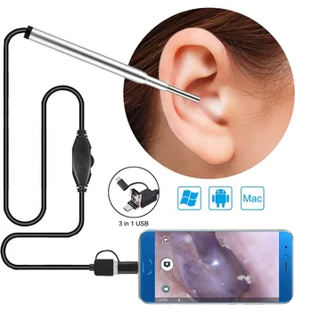 Kulak Mini Tıbbi Endoskop Kamera 3.9 mm USB Endoskop Muayene Kamera OTG Android Telefon PC için Kulak Burun Borescope
