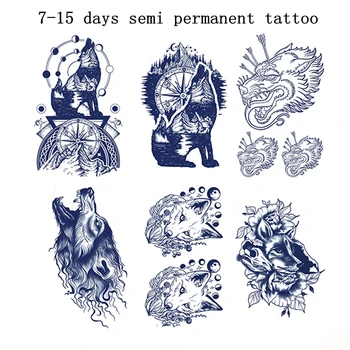 Kurt Su Geçirmez Tatouage Yarı Kalıcı Suyu Dövme Tatuagem Sahte Erkek Sanat Sahte Dövme Serin Arn Naklejki Etiket Adesivos Sıcak