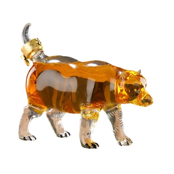 Kutup ayısı şekilli yenilik hayvan tasarım şarap dekantörü kurşunsuz cam barware viski sürahi Likör Scotch Bourbon
