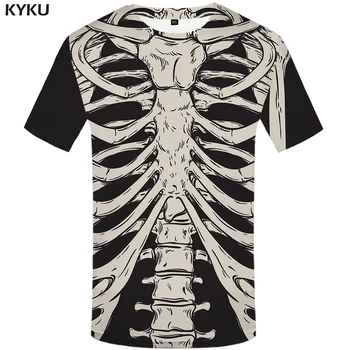 KYKU Marka İskelet T Gömlek Erkekler Kemik T-Shirt 3d T-shirt Komik T Shirt Anime Tshirt Spor Erkek Giyim 2018 Casual Tops 4xl