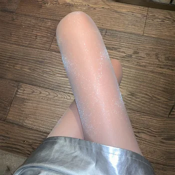 Köpüklü İnci Parlak Çorap kadın Uzun Bacaklar Çıplak İnce Külotlu Şeffaf Parlak Tayt Seksi Çorap
