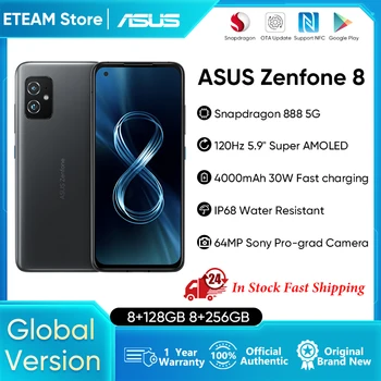 Küresel Sürüm ASUS Zenfone 8 5G Smartphone 8GB 256GB Snapdragon 888 5.9 