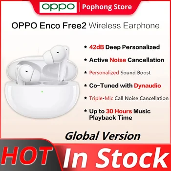 Küresel Sürüm OPPO Kod Ücretsiz 2 TWS Kulaklık kablosuz bluetooth 5.2 Kulaklık 3 Mikrofon Çağrı Gürültü İptal IP54