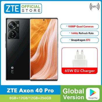 Küresel Sürüm ZTE Axon 40 Pro 5G Smartphone 128GB 256GB 6.67 
